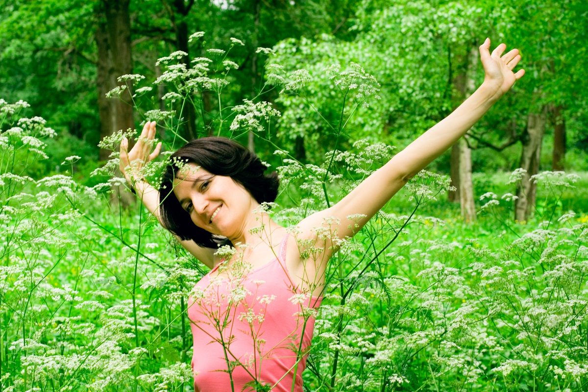 Woman smiling in nature